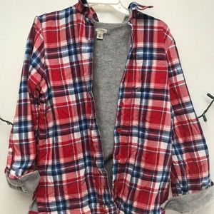 LL Bean fleece lined flannel
